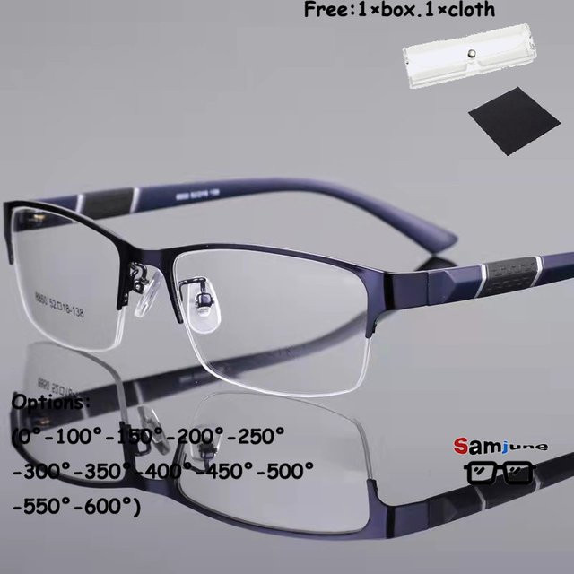 Samjune Myopie-Brille, Halbrand, rectangular, Metall, Unisex - Bild 1