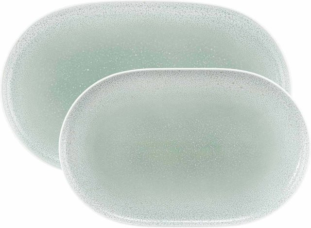 Seltmann Weiden Servierplatten-Set Sento Home aus Keramik, 2er Set, Oval, Grün - Bild 1
