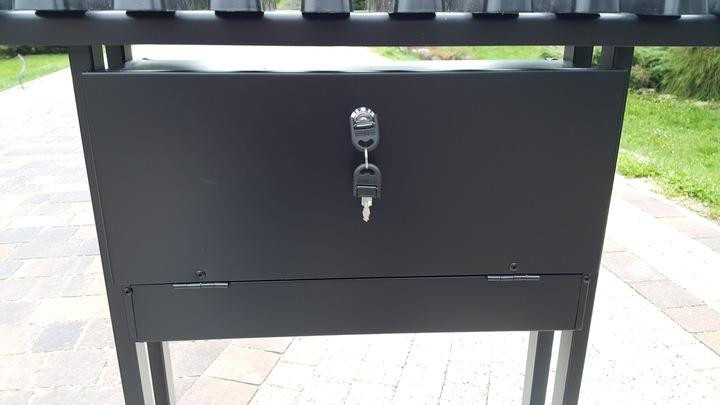 Robuste Friedhofsbank mit Kasten und 4 Beinen aus Stahl und Kunststoff, Breite: 80 cm - Bild 2