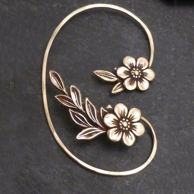 Ohrringe Pflanze Blume, Silber, Kupfer, Damen - Bild 1