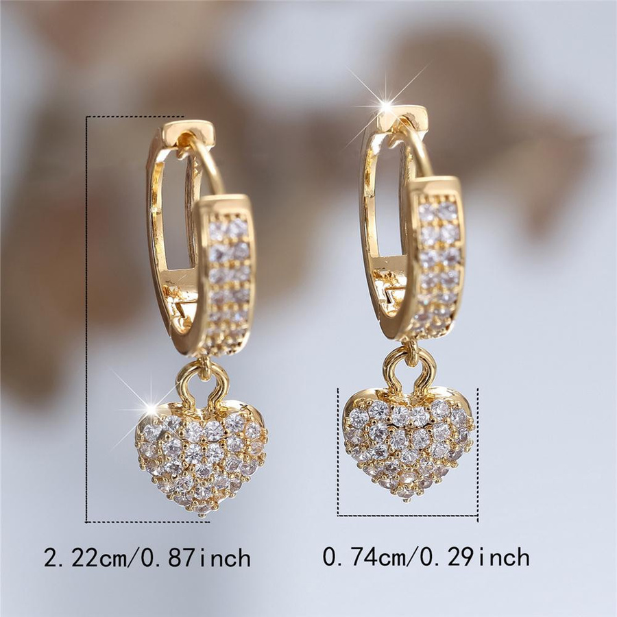 Bamos Ohrringe, Goldfarbe, Kupfer, Zirkonia, Damen - Bild 2