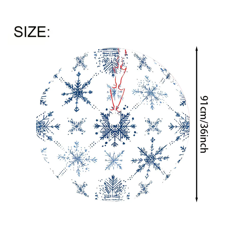 VIKAMA Weihnachtsbaumkleid mit Schneeflocken-Design in Blau für deine festliche Heimdekoration - Bild 5