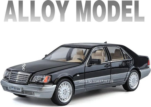 Linyi toy car W140 300Sel 320Sel Spielzeugmodell, Maßstab 1:24, mit Licht und Türen zu öffnen, ab 14 Jahren - Bild 1