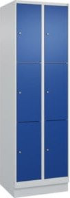 C+P Schließfachschrank Classic PLUS mit Sockel und 2 Abteilen, Farbe Grau und Enzianblau, B/T/H: 195 x 60 x 50 cm - Bild 1