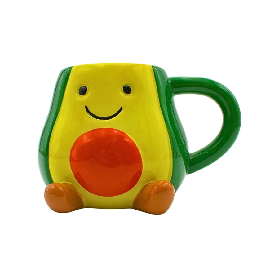 Dekohelden24 Kaffeebecher Avocado aus Keramik in Grün, H x Ø: 8 x 13 cm - Bild 2