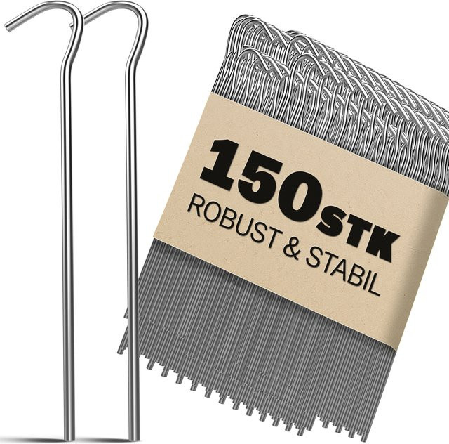 Gardebruk 150er-Set Heringe aus verzinktem Stahl mit Ø 3,5 mm in Silber - Bild 1