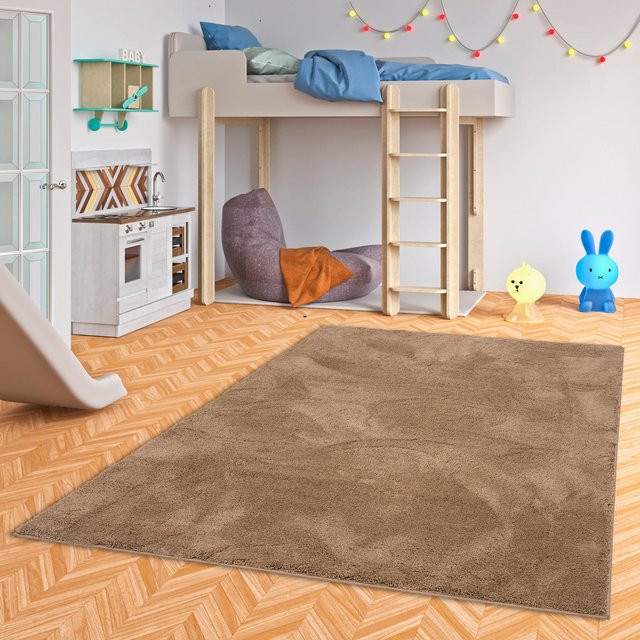 Pergamon Kinderteppich Silky Kids Super Soft Hochflor in Beige - Bild 1