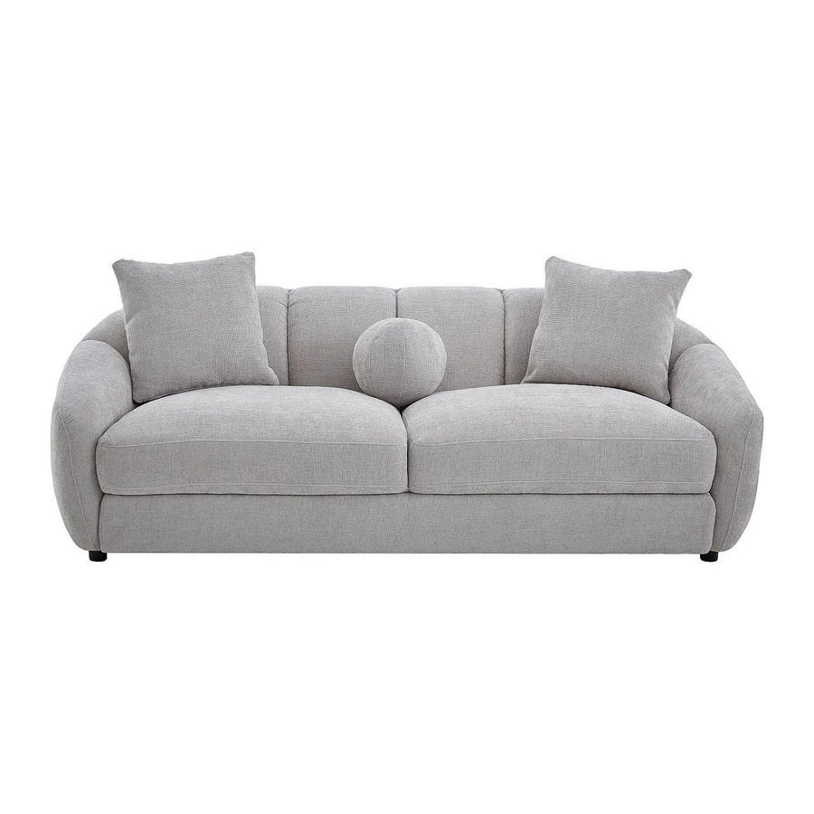 Vente-unique Sofa Nafeki in Lichtgrau ohne Schlafmöglichkeit mit Stoffbezug Breite: 216 cm - Bild 2