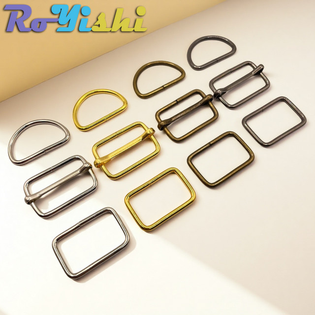 Sewi Metall-Gürtelschnallen Set mit D-Ringen und Schiebeschnallen, 36 Stück, 10–38 mm, 4 Farben für Handtaschen und Haustierhalsbänder - Bild 1