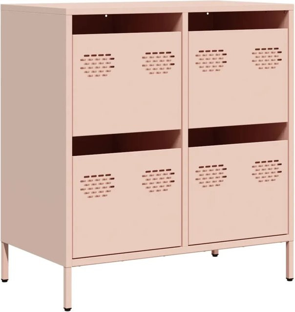 vidaXL Sideboard aus kaltgewalztem Stahl in Rosa, B: 68 cm, T: 39 cm, H: 73,5 cm - Bild 1