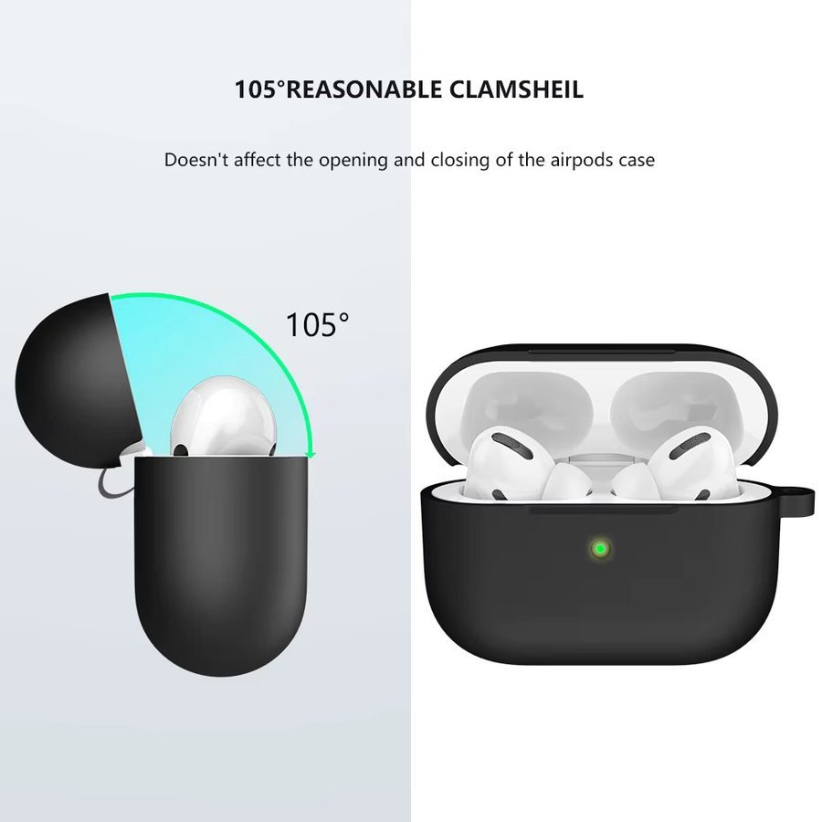 Silikonhülle für Apple AirPods Pro 1. Generation mit Haken in Grau - Bild 4