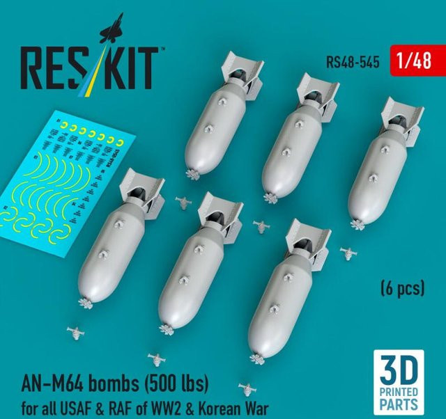 ResKit Models AN-M64 Bombs, 6-teiliges Set, 3D Printed - Bild 1
