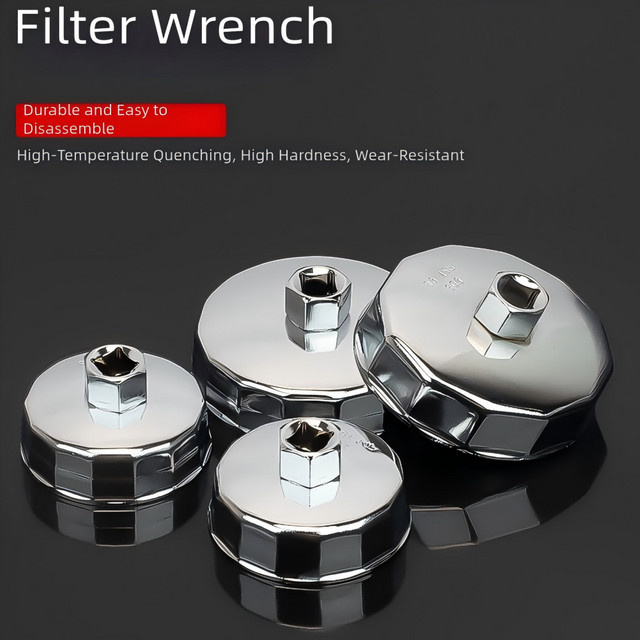 Ölfilter-Entfernungswerkzeug für Maschinen mit 1/2 Zoll Anschluss, Endkappe für 64mm bis 89mm, Farbe: Silber - Bild 1