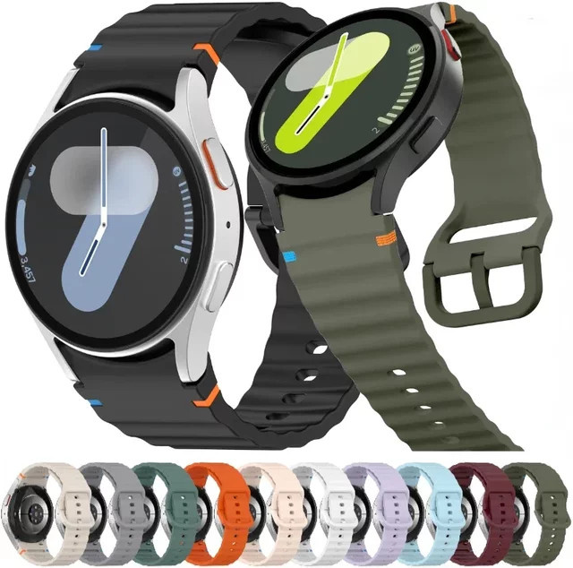 Samsung Uhrenarmband Silikon, Schwarz, für Galaxy Watch 7/FE/5 Pro/6/4 Classic - Bild 1