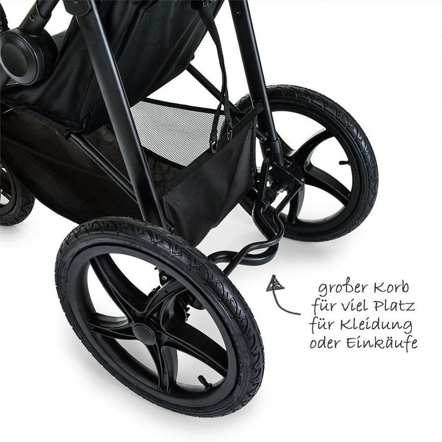 Hauck Buggy und Sportwagen Runner Offroad Jogger mit Luftreifen und Federung in Black Neon Yellow - Bild 7