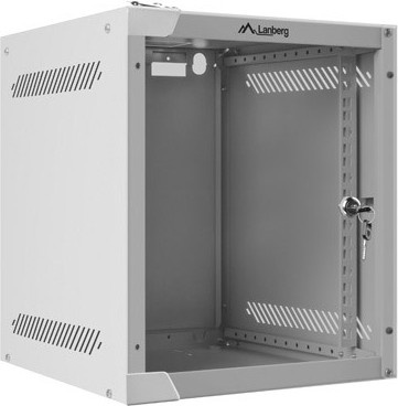 Lanberg Rack Wandschrank grau mit Glastür B/T/H: 28 x 31 x 25,4 cm - Bild 1