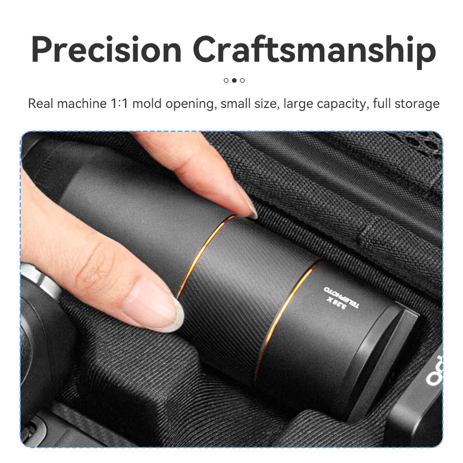 XFJI Aufbewahrungstasche aus PU-Leder in Schwarz, sturzsichere Hartschalen-Handtasche für das Zubehör deines OPPO Find X9 oder OPPO Find X9 Pro - Bild 4