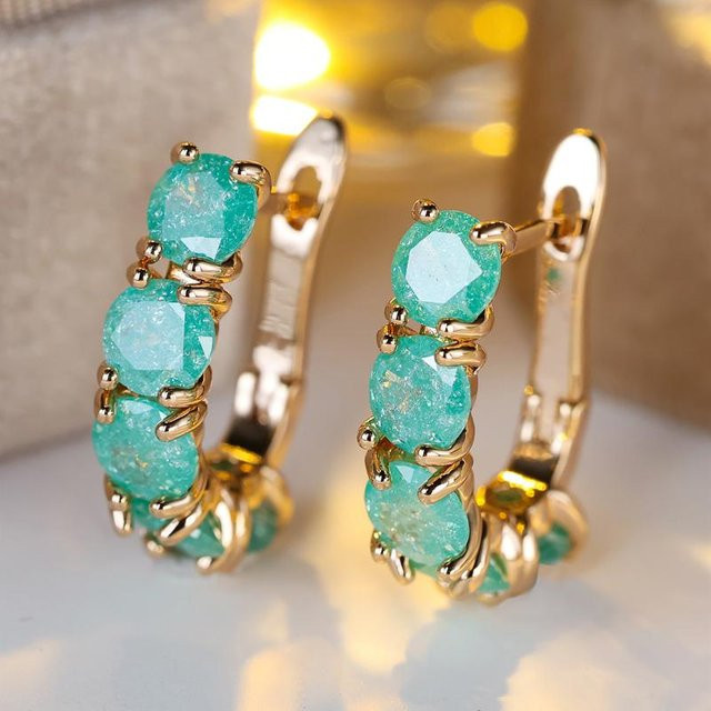 Bamos Ohrringe, Tropfen, Gold, Blau, Zirkonia, Damen - Bild 1