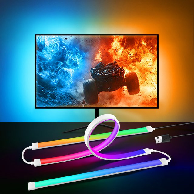 MALITAI RGBIC LED-Lichtstreifen für Computer-Monitor und TV als Ambiente-Hintergrundbeleuchtung in Multicolour mit USB-Anschluss - Bild 1