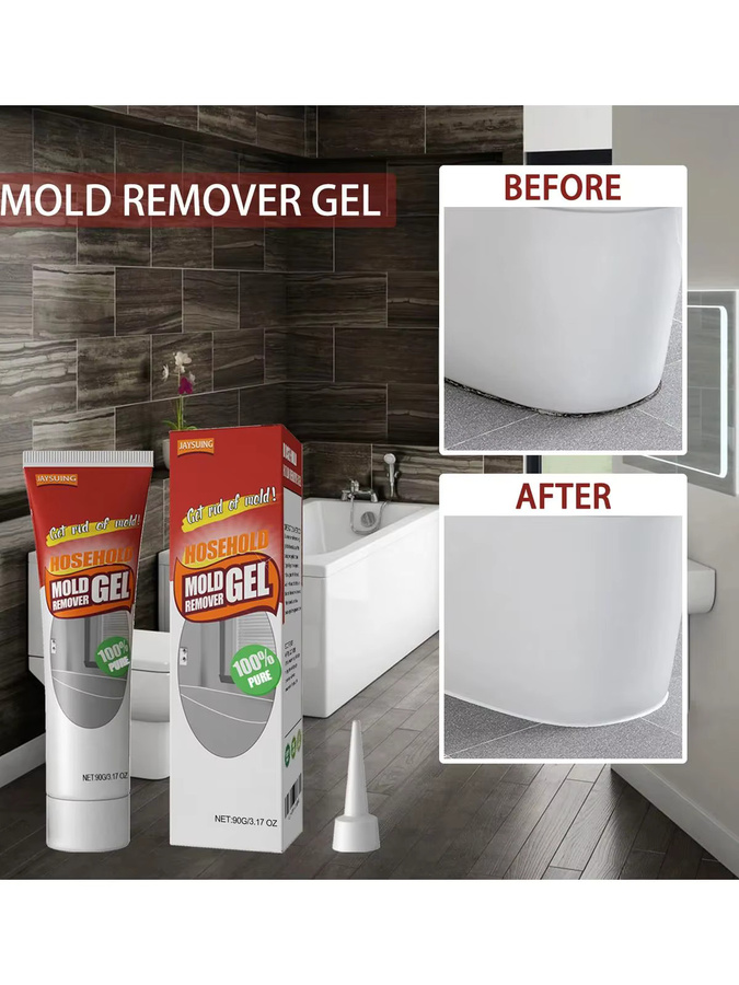 Jue-Fish Schimmel Entferner Gel zur effektiven Schimmelreinigung für Badezimmer, Waschmaschine, Kühlschrank und Wände, Farbe: Weiß - Bild 5