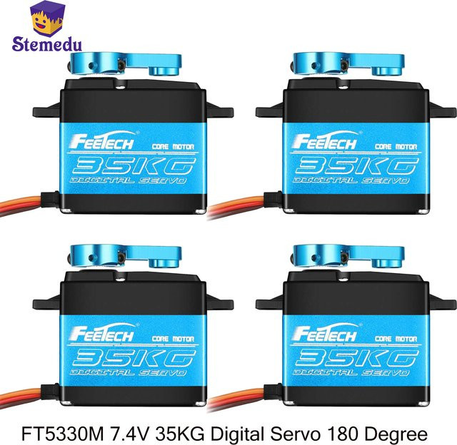 Stemedu Digitaler Servomotor, 4-teiliges Set, 180 Grad, wasserdicht - Bild 1