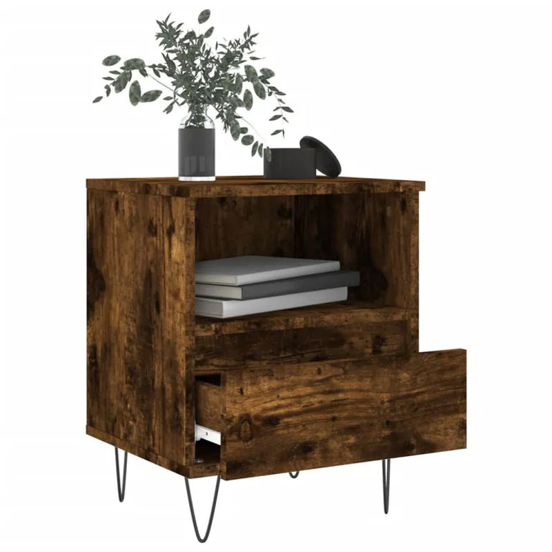 Vidaxl Nachttisch in Braun im Industrial Design aus Holzwerkstoff und Metall, B/T/H: 40 x 35 x 50 cm - Bild 8