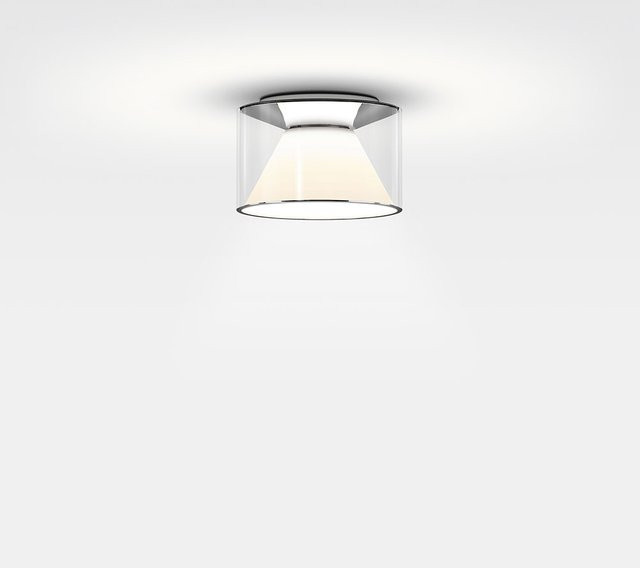 Serien Lighting Drum Ceiling M LED-Deckenleuchte aus Glas in Transparent mit Chrom-Details und warmweißem Licht (2700K) - Bild 1