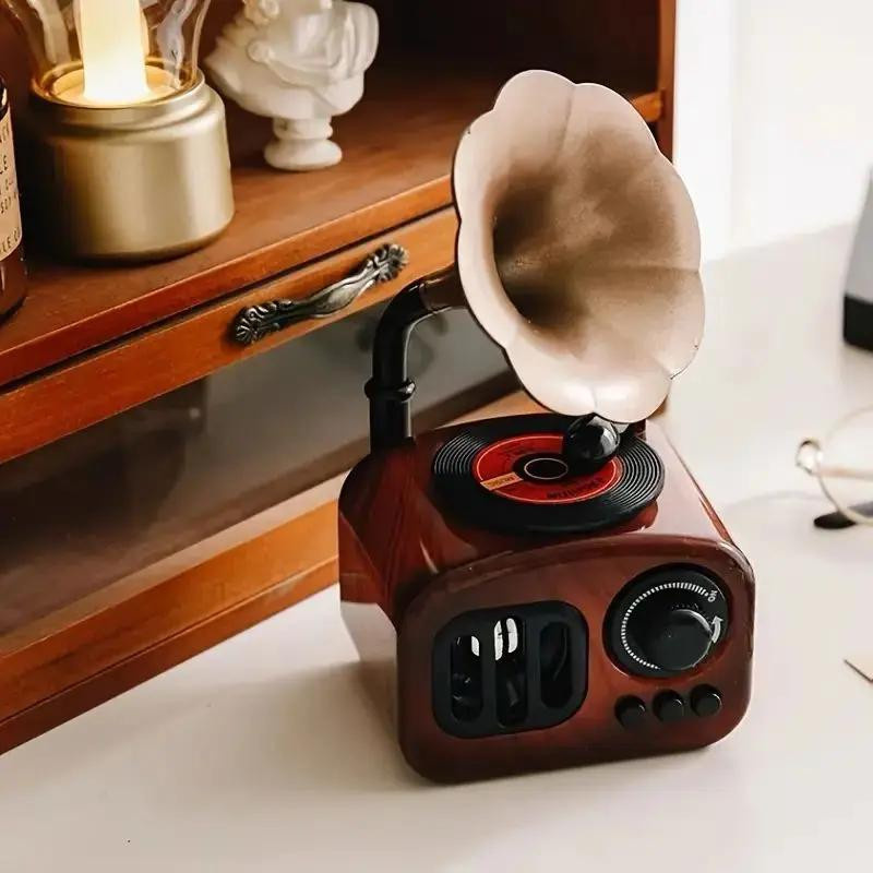 Retro Spieluhr Phonograph von Yiran Furniture in Braun als antike Nachahmung für Tisch und Schreibtisch - Bild 3