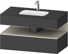 Duravit Qatego Einbauwaschtisch-Möbel-Set mit Konsolen-Waschtischunterbau, B/T/H: 100 x 55 x 60 cm - Bild 1