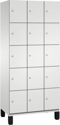 C+P Schließfachschrank Cambio mit 15 Fächern und 3 Abteilen, Farbe Grau, B/T/H: 90,0 x 52,5 x 198,0 cm - Bild 1