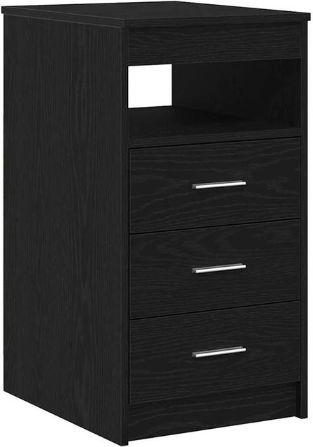 vidaXL Schubladenschrank in Schwarz und Eichen-Optik aus Holzwerkstoff, B/T/H: 40 x 50 x 76 cm - Bild 1