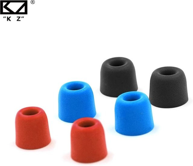 KZ Memory-Schaum-Ohrstöpsel für In-Ear-Kopfhörer, 3 Paar (6 Stück), Schwarz/Mehrfarbig, passend für KZ ZSX EDXPro PR3 - Bild 1