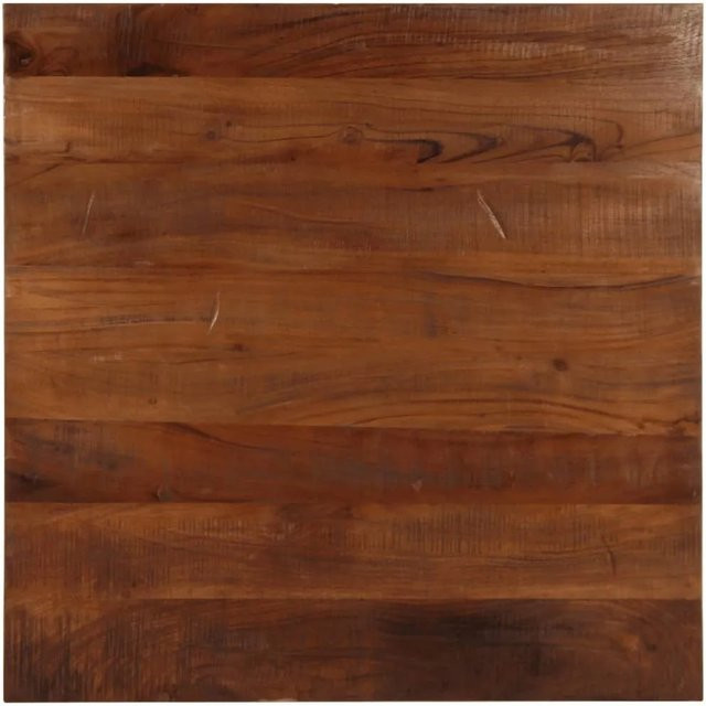 vidaXL Tischplatte aus Massivholz in Braun, quadratisch, rustikal, naturbelassen, B/T/H: 90 x 90 x 2,5 cm - Bild 1