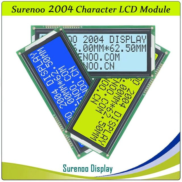 Surenoo 20x4 LCD-Modul mit USB-Anschluss für I2C, RS232, UART und TTL zur Anzeige großer Zeichen - Bild 1