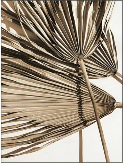 TPFLiving Gold Luxus Poster Leinwand mit floralem Boho Design in Weiß, Gold und Beige, B/H: 30 x 40 cm - Bild 1