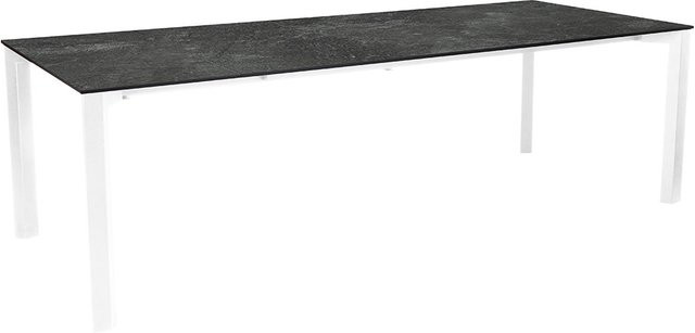 Stern Ausziehtisch Penta Aluminium in Weiß mit Tischplatte Silverstar Slate und Nivelliersystem B/T: 200 x 100 cm bis 250 x 100 cm - Bild 1