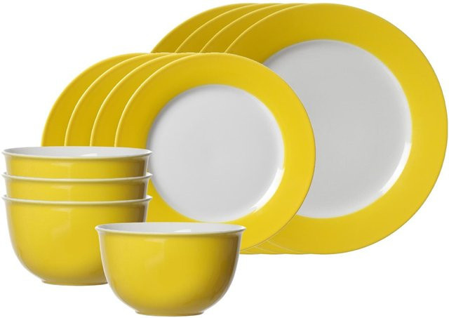 Ritzenhoff & Breker Basic-Set Doppio 12er Set aus Keramik in Gelb - Bild 1