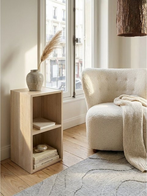 Modernes Holzregal KADIMA DESIGN in Sonoma Brown mit 2 Ablagefächern, B/T/H: 30 x 30 x 60 cm - Bild 1