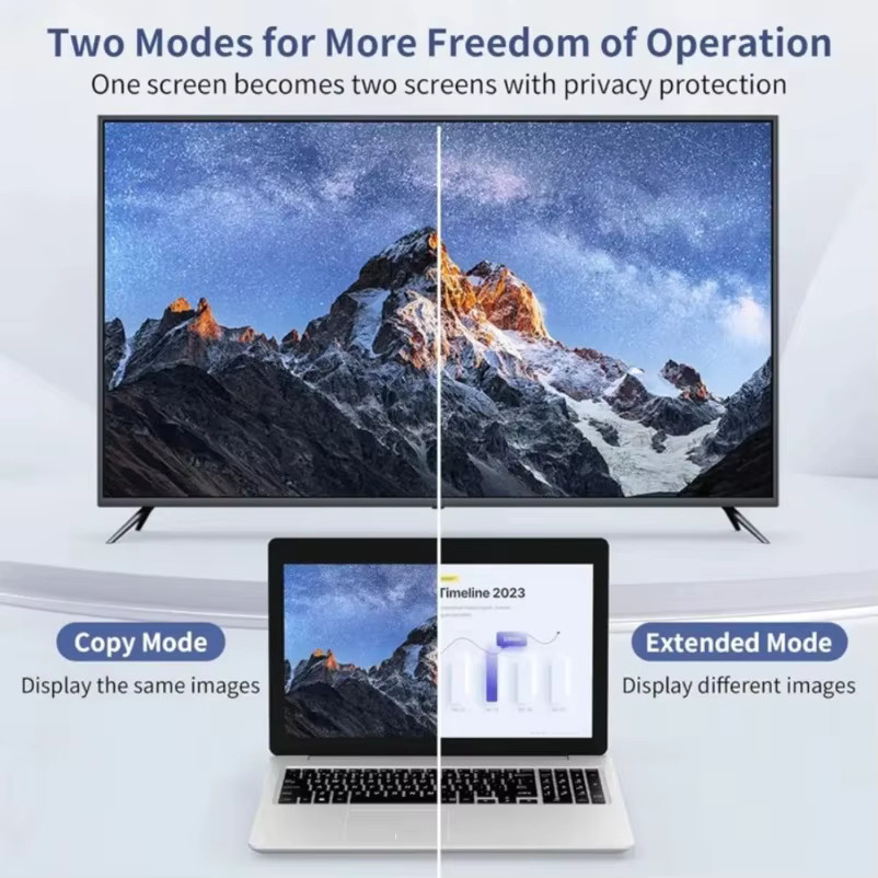 VIKEFON Drahtloser HDMI Video-Adapter mit Typ-C-Anschluss, Full HD 1080P, Schwarz - Bild 3