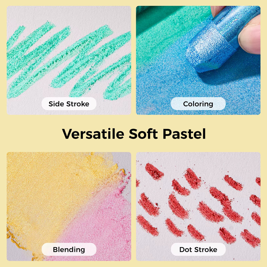 LIGHTWISH Ölpastellset mit 24 Farben in Multicolour, handgefertigte weiche Pastellkreiden zum Zeichnen und Mischen - Bild 4