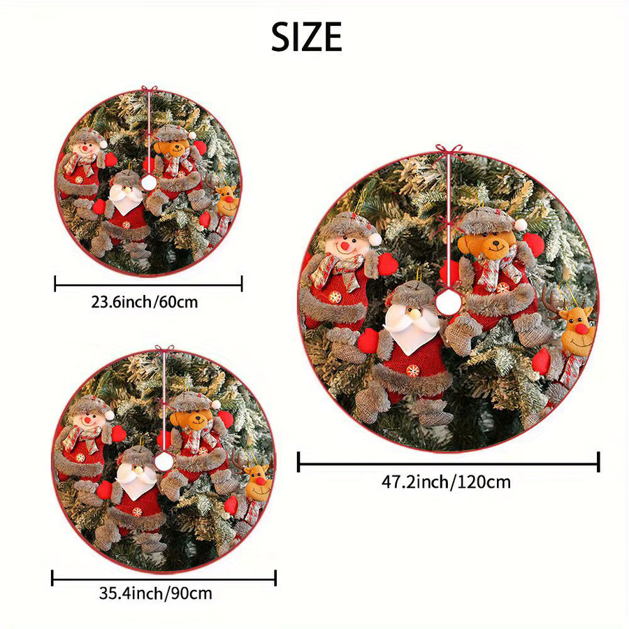 Vikama Weihnachtsbaumrock mit Hirsch- und Welpen-Design in Multicolour - Bild 3