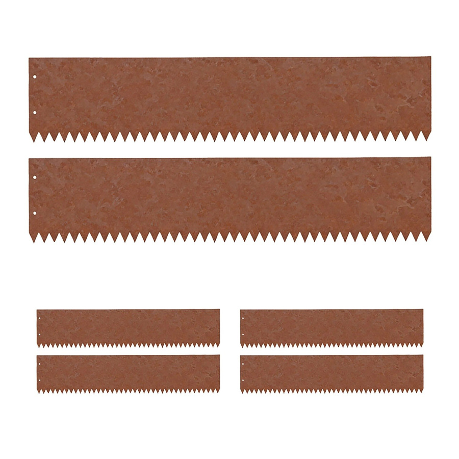 Relaxdays Rasenkante aus Stahl in Braun, 6er Pack, flexibel für Garten, Blumenbeete und Wege, H x B x T: 15 x 101,5 x 0,1 cm - Bild 2