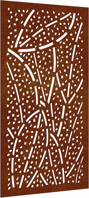 Gartenmauerdekoration VD Home Furnishing aus Cortenstahl in Braun mit floralem Blattdesign, Breite: 105 cm, Höhe: 55 cm - Bild 1
