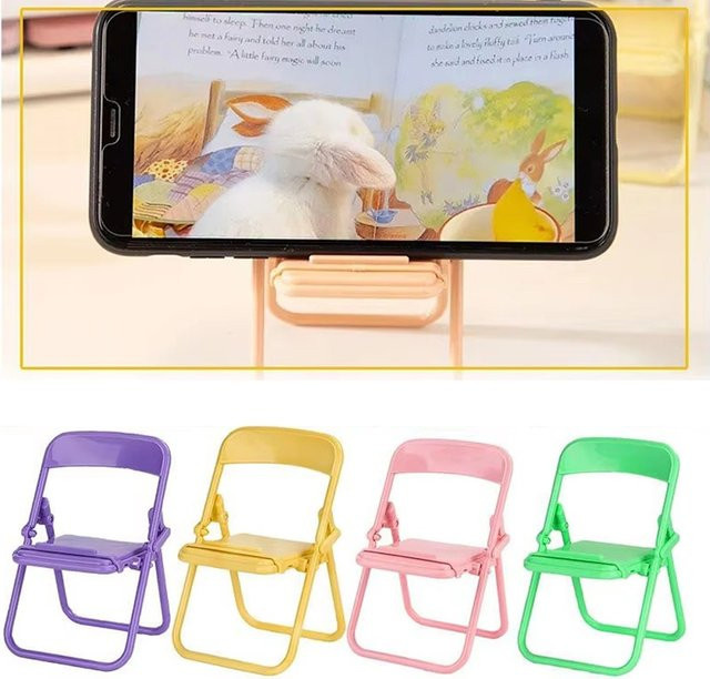 Faltbarer Mini Strand Stuhl Handy Ständer in Purple für iPhone, Samsung und Tablet - Bild 1