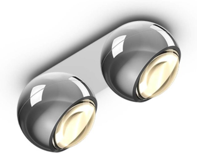 Occhio Io Giro Doppio VOLT LED-Deckenstrahler in Chrom und Weiß Matt mit warmweißem Licht (2700K) - Bild 1
