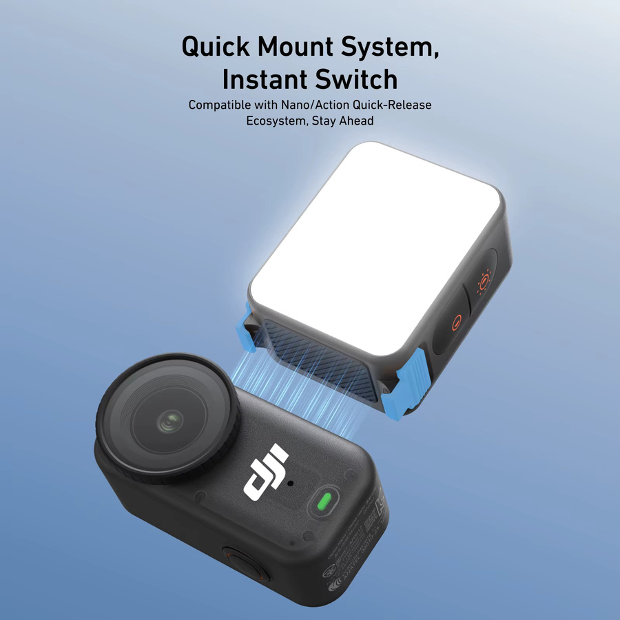 TELESIN Magnetisches Schnellwechsel-Fülllicht Mini Wasserdichtes Selfie-Licht in Schwarz für DJI OSMO Action 6 und DJI Nano Mini - Bild 3