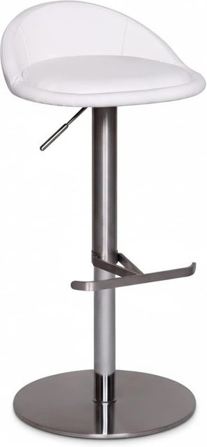 KADIMA DESIGN Barhocker DONAU höhenverstellbar mit halbrunder Rückenlehne aus Edelstahl und Kunstleder, B/T/H: 43 x 43 x 90 cm - Bild 1