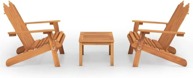 vidaXL 3-tlg Garten-Lounge-Set Adirondack Modell 9 aus Akazien-Massivholz in Braun - Bild 1