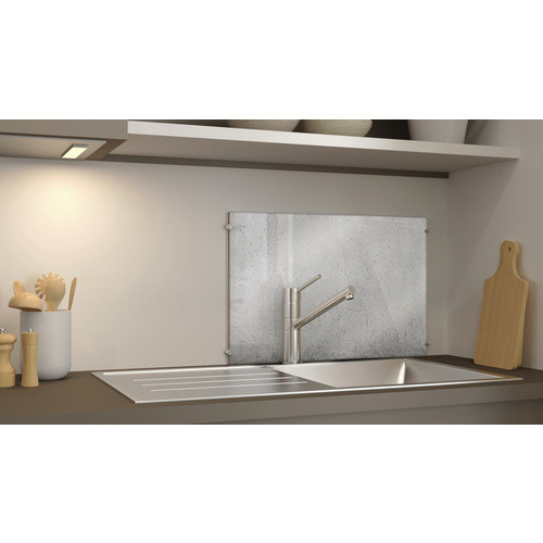 NOVADOORS Glasboard Cracked Concrete in Concrete-Look, mehrfarbig, Glas, glänzend - Bild 1