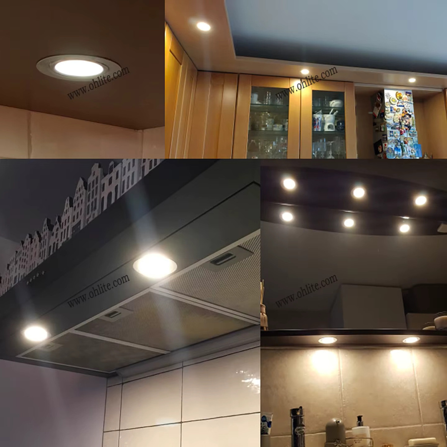 Ohlite LED Downlight IP65 Wasserdicht, Ultra-Dünner Einbauspot in Weiß für Camping, Auto, Badezimmer und Schrankbeleuchtung, 3W - Bild 5
